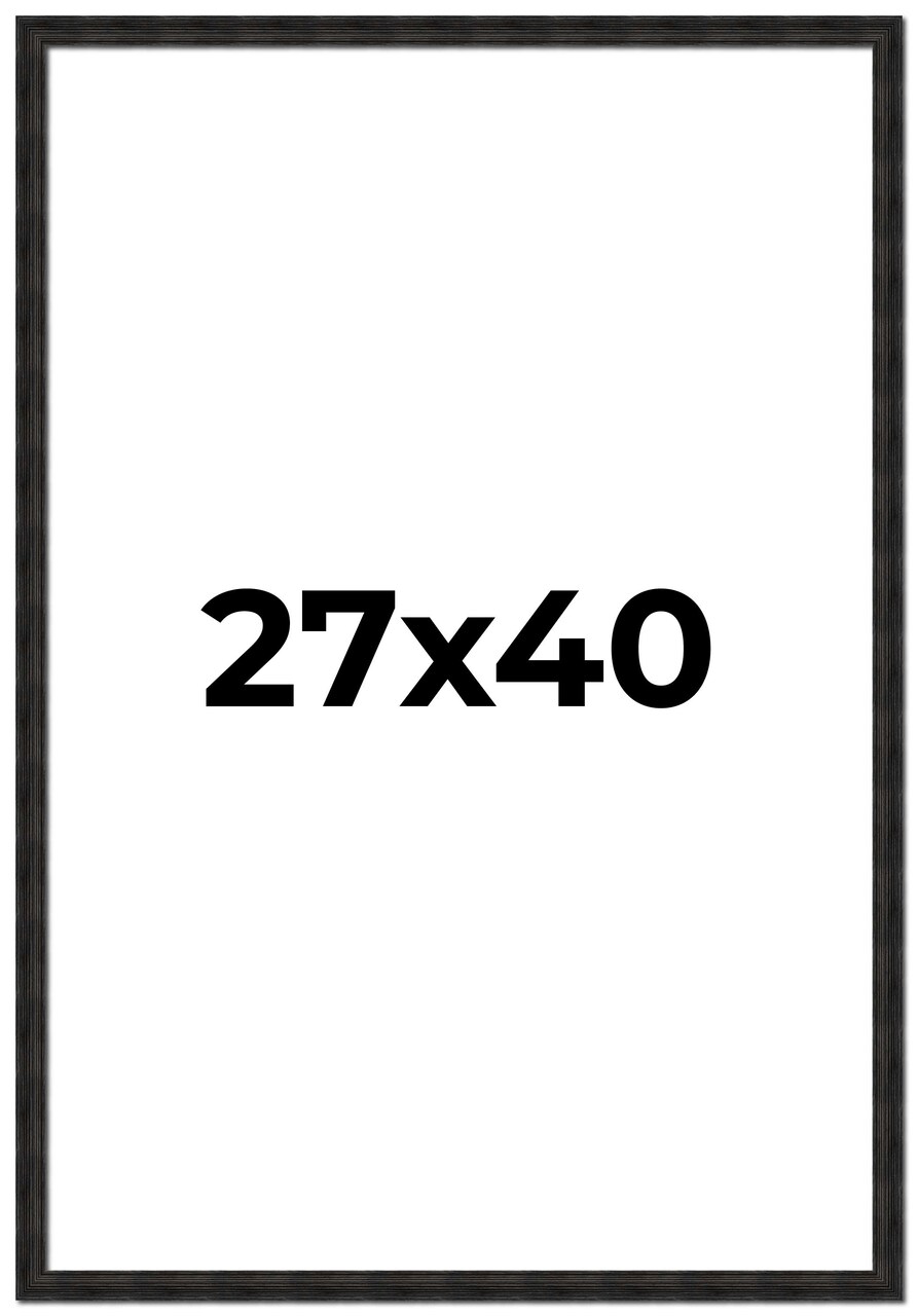 27x40 Thin Barnwood Picture Frame with UV-Resistant Acrylic & Acid Free Backing, Available in 2 Paint Finishes - Grey and Black